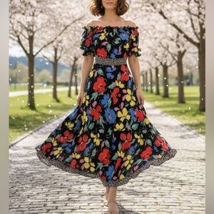 Rixo for Target Floral Off-Shoulder Maxi Dress